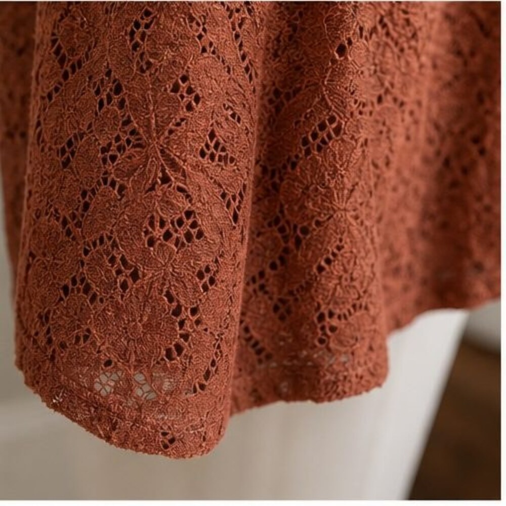 Rust Wrap Blouse - Picture 6 of 6